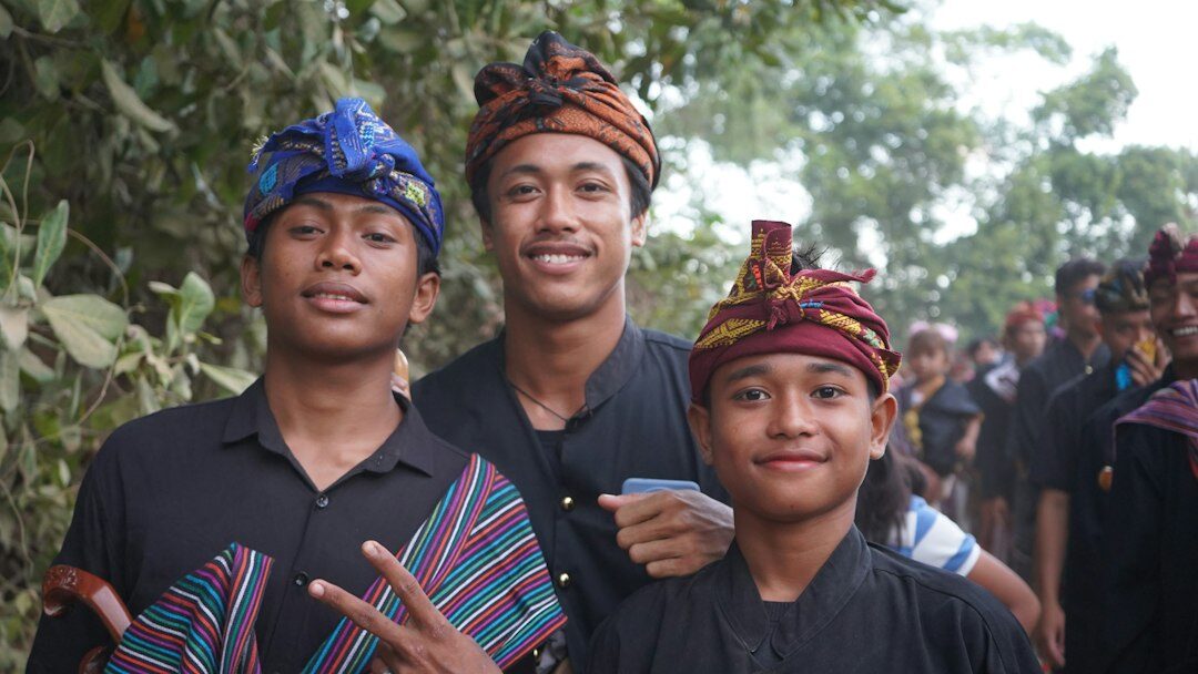 group of young locals